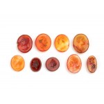 Lot of 9 engraved carnelian agate