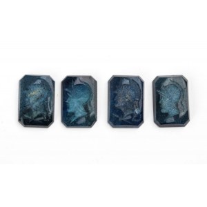 Lot of 4 lapis lazuli carvings