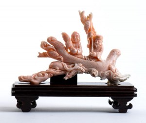 A PINK CORAL SCULPTURE