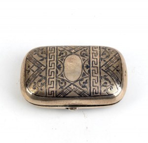 A Russian silver and niello coin purse