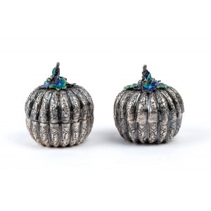 Pair of small silver indian boxes