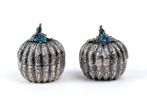 Pair of small silver indian boxes