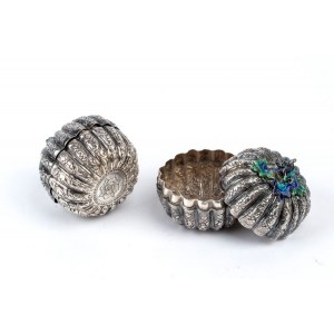 Pair of small silver indian boxes
