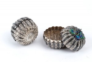 Pair of small silver indian boxes