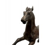 Solid silver horse with wooden base