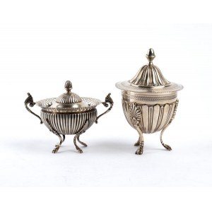 Two italian silver sugar bowl