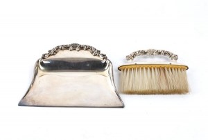 Italian silver dustpan and brush