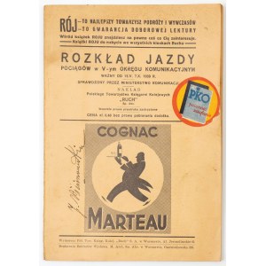 ROZKŁAD JAZDY W V-TYM OKRĘGU KOMUNIKACYJNYM, 1939