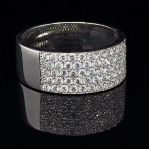 PRSTEN Z BÍLÉHO ZLATA - 7.210 GR S DIAMANTY - DJ31203