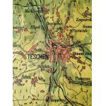 Śląsk Cieszyński - Cieszyn - mapa topograficzna na płótnie - Heimatkarte Kreis Teschen - Cieszyn ca. 1914 [ Cieszyn, Jabłonków, Skoczów, Ustroń , Szczyrk Bielsko, Bohumin, Strumień, Wisła ]