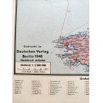 Anglia - Mapa Wielkiej Brytanii wydana w Berlinie w 1940 roku