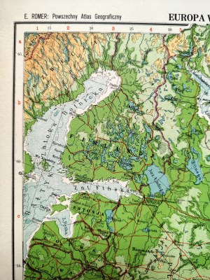Eastern Europe - map of the USSR from Romer's Atlas circa Lviv 1930.