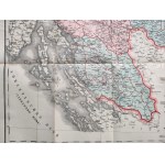 Karte von Kroazien und Slavonien - Mapa Chorwacji i Slawonii, dedykowana Hrabiemu Jellacic von Buzim, zaprojektowana przez M. Katzenschlager i K. Peucker - Wien 1909/10
