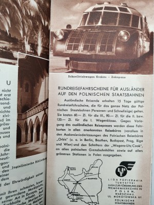 Krakow - Krakau - League for the Promotion of Tourism, tourist folder, Warsaw 1937 [ Wawel, Luxtorpeda ].