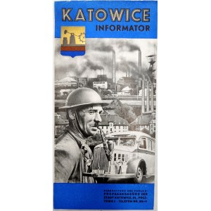 Katowice - informator, folder turystyczny, plan miasta Katowic, Katowice ok 1939, [ pieczęć Orbis Zakopane]