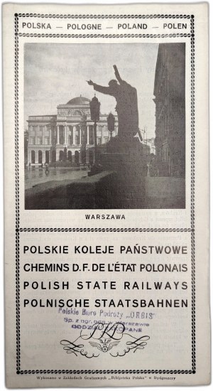 Polish State Railways - PKP - guidebook - costs and conditions of passage 1931 [ Map of Railway Lines ].