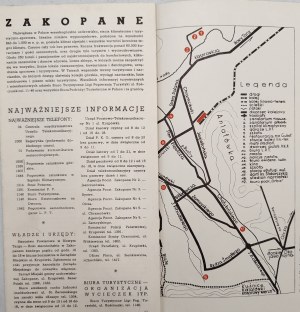 Zakopane - tourist guide, map of Zakopane, Drukarnia Narodowa Kraków, ca 1938