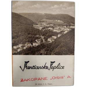 Trenčianske Cieplice - spa - published in Polish, ca. 1938 [ Orbis Zakopane stamp ].