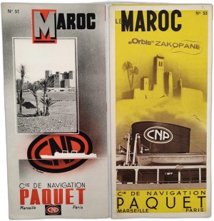 Le Maroc - travel guides of the sea lines, Paris 1938 [ Orbis Zakopane stamp].