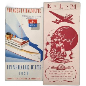 Linie Morskie i Lotnicze - druki reklamowe / turystyczne z 1939 roku [ Pieczęć Orbis Zakopane]