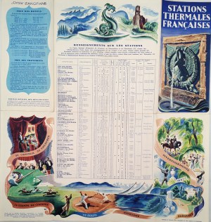 French Thermal Spas - tourist guide - Paris ca. 1939 [ Print design by Valentin Le Campion (1903-1952)].