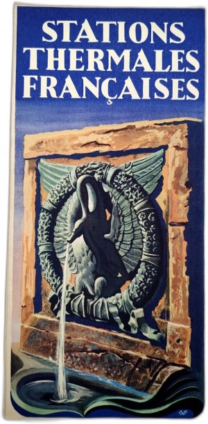French Thermal Spas - tourist guide - Paris ca. 1939 [ Print design by Valentin Le Campion (1903-1952)].