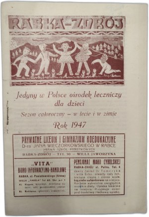 Rabka - Zdrój children's health resort - spa - informator, Cracow 1947