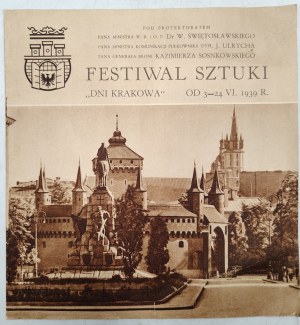 Festival of Arts - Days of Cracow 3-24 VI, 1939 - tourist guide, Cracow 1939