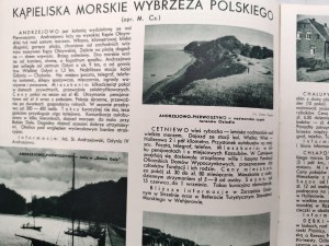 Kąpieliska Morskie Wybrzeża Polskiego - informator turystyczny, Związek Uzdrowisk Polskich, ca. 1938 [ Chałupy, Dąbki, Hel, Jastarnia, Jurata, Kamienna Góra, Karwia, Puck, Rewa, Rozewie Gdynia].