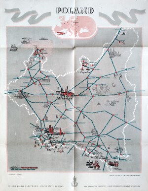 Poland - Poland- tourist guide, map of Poland proj. I. Kuczborska and T. Lipski, Wyd. Polskie Koleje Państwowe, Kraków 1937
