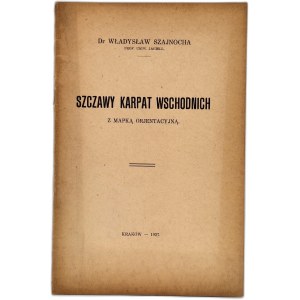 Szajnocha Władysław - Szczawy Karpat Wschodnich z mapką orientacyjną, Kraków 1927 [ mineral waters, medicinal waters, spas ].
