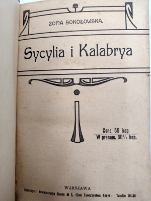 Sokolowska Zofia - Sicily and Calabria, Warsaw 1909
