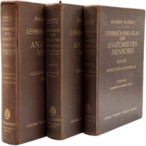 Rauber - Kops - Manual and Atlas of Human Anatomy in three volumes, Leipzig 1940