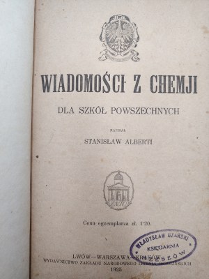 Alberti S. - News of Chemistry, Lviv 1925