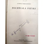 Wertenstein Ludwik - Pochwała fizyki, Warszawa 1935 [ pieczęć Józef Ruchlewicz introligator w Brzozowie, Małopolska ]