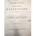 Gruson Jean Philippe - Memoire sur le calcul d'exposition - Berlin 1802 [ matematyka ]
