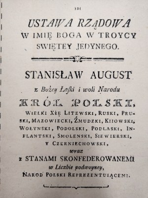 Government Law - Law passed on May 3, 1791 - reprint [ May 3 Constitution ].