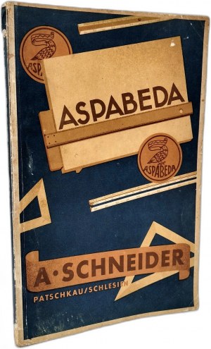 Aspadeba - catalog of August Schneider's Factory of stationery, office and school supplies, Paczków 1939 [ inkwells, book rests, biblulars, etc.].