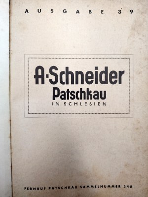 Aspadeba - catalog of August Schneider's Factory of stationery, office and school supplies, Paczków 1939 [ inkwells, book rests, biblulars, etc.].