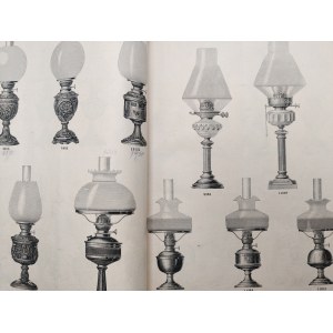 Katalog firmy Ditmar Brunner - Lampy naftowe, żyrandole, klosze, lampy wiszące, stojące, kinkiety - rok 1921 - Wiedeń