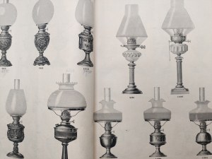 Catalog of the company Ditmar Brunner - Oil lamps, chandeliers, lampshades, hanging lamps, standing lamps, wall lamps - year 1921 - Vienna