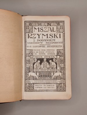 [Compiled by Fr. G. Lefebvre Benedictine] Roman Missal with the addition of the Vespers services. St. Andrew's Abbey Bruges 1931