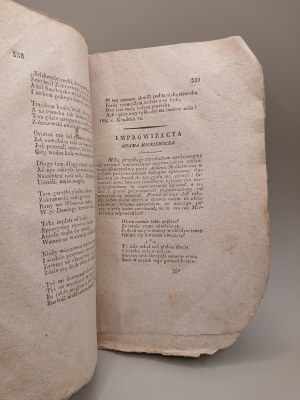 [Adam Mickiewicz - FIRSTRUPT. Improvisation. Aleksander Mickiewicz- Roman law vs. Polish and Lithuanian legislation] Dziennik Warszawski. Volume I No. 4. Warsaw 1825.