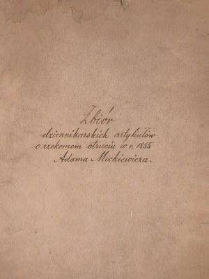 MICKIEWICZ POISONED!!! SENSATION! A collection of articles from the newspapers of the Second Republic concerning the circumstances of the poet's death. UNIQUE! [IKC, Głos Narodu, Czas, Kurier Warszawski, Naprzód, Boy, Wasilewski, Feldman,Bruchnalski and o
