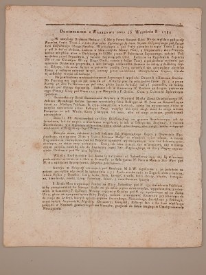 [SEJM WIELKI] GAZETA WARSZAWSKA 1789. No. 78 SEYM SESSION CLXII and CLXIII. [FRENCH REVOLUTION]