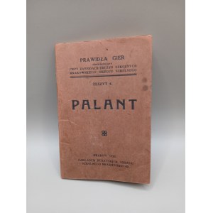 PALANT. PRAWIDŁA GIER. KRAKÓW 1925 [bejsbol]