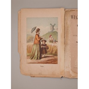[ELEMENTARZ][Klementyna Hoffmanowa] WIĄZANIE HELENKI. KSIĄŻECZKA DLA MAŁYCH DZIECI UCZĄCYCH SIĘ CZYTAĆ. WARSZAWA 1872. 8 KOLOROWYCH TABLIC W LITOGRAFII ! [BARDZO RZADKIE]