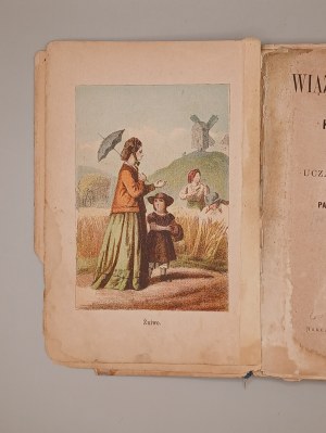 [ELEMENTARY][Klementyna Hoffmanowa] HELENKA'S BINDING. A BOOKLET FOR SMALL CHILDREN LEARNING TO READ. WARSAW 1872. 8 COLOR PLATES IN LITHOGRAPHY ! [VERY RARE]