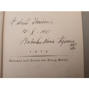 [BOLESŁAW DUNIN- WĄSOWICZ odręczna dedykacja] A. von Guttry. Die Polen und der Weltkrieg. Berlin 1915.[szarża pod Rokitną]