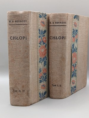 WŁADYSŁAW REYMONT. PEASANTS VOLUME 1-4, EDITION WITH PORTRAIT OF THE AUTHOR [BINDING].